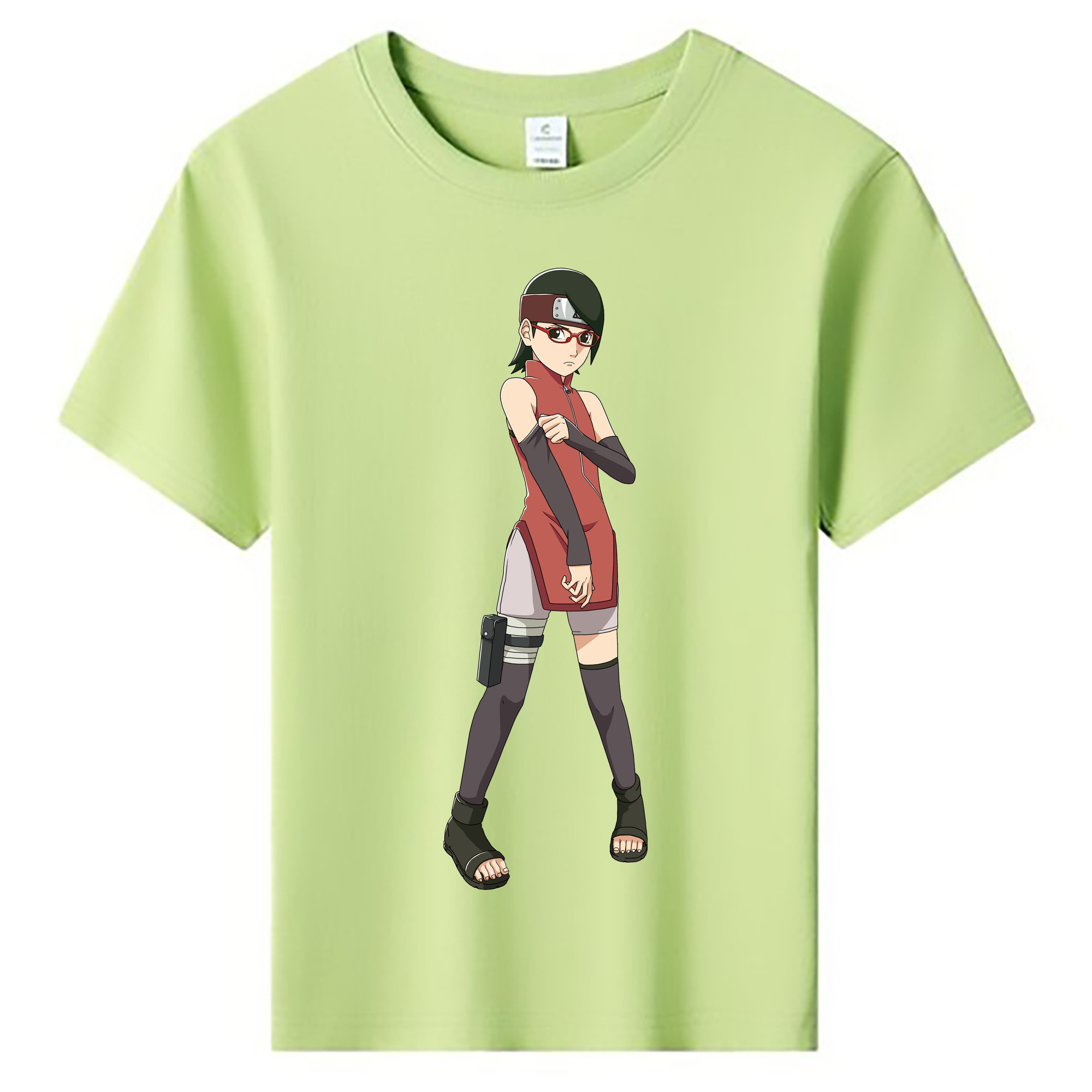 （画像用） NARUTO -ナルト- うちは サラダ Uchiha Sarada 綿100％キッズTシャツ（フロントプリント）